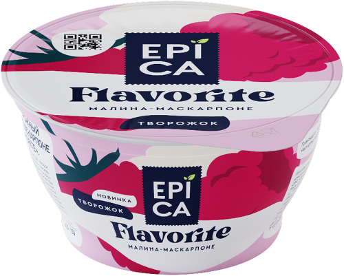 EPICA Flavorite Десерт творожный малина/маскарпоне 7,7%, 130г