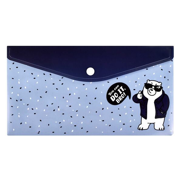 Папка для документов Феникс+ пластиковая А5 Четкий Медведь 180 мкм, серый