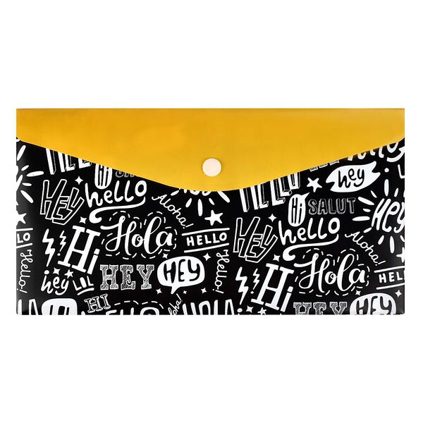 Папка для документов Феникс+ пластиковая Привет, 180 мкм, черный