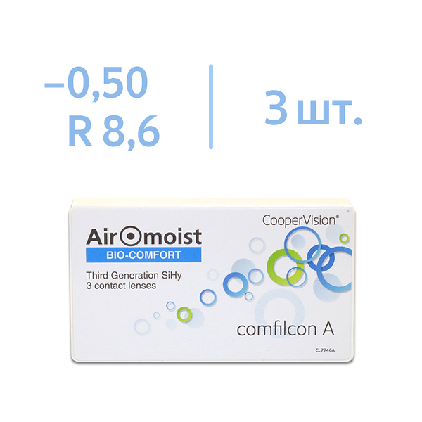 Линзы CooperVision Airomoist Bio-Comfort BC 8.6 SPH -0.50 2 шт