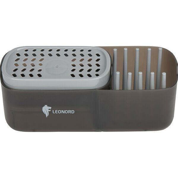 Диспенсер для моющего средства Sauber с держателем для губки и органайзером, пластик