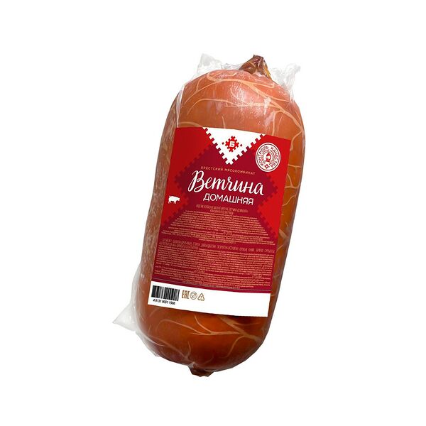 Изделие колбасное мясн  Ветчина Домашняя вар в/у вес Брестские традиции