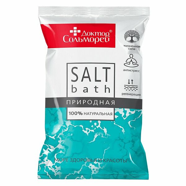 Соль для ванн Доктор Сольморей Природная 1000 г