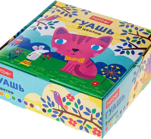 Краски гуашевые Hatber Hatber Котенок 25г*9 цветов