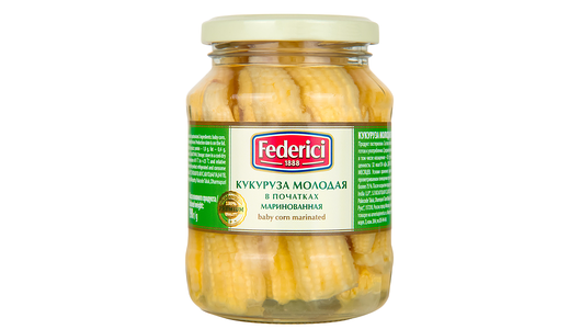 Кукуруза Federici в початках молодая маринованная