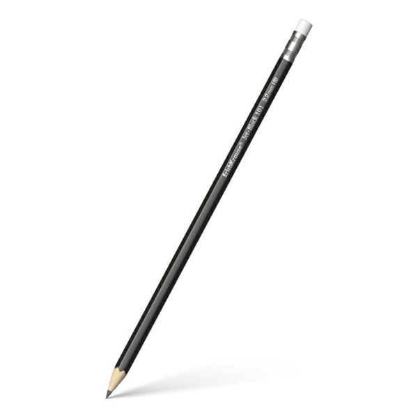 Карандаш чернографитный Jet Black (Джет Блэк) 101 с ластиком, 2,2 мм ТМ Erich Krause (Эрих Краузе)