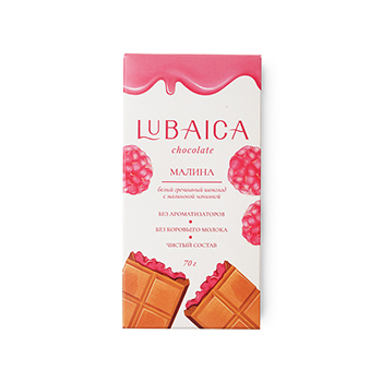 

Белый гречишный шоколад Lubaica с малиновой начинкой 70 г