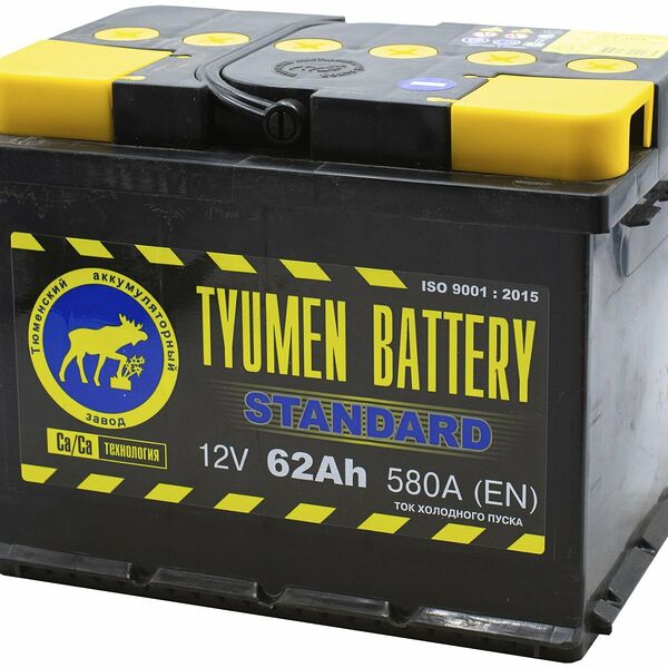 Аккумулятор TYUMEN BATTERY STANDARD 62 Ач 580 А прямая полярность