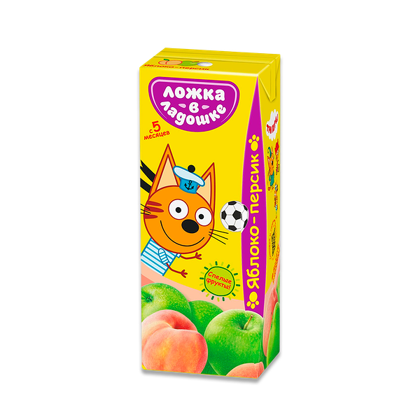 Нектар Ложка в ладошке Три кота детский яблоко-персик 200 мл