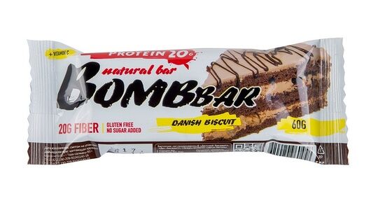 Протеиновый батончик Bombbar Датский бисквит 60 г