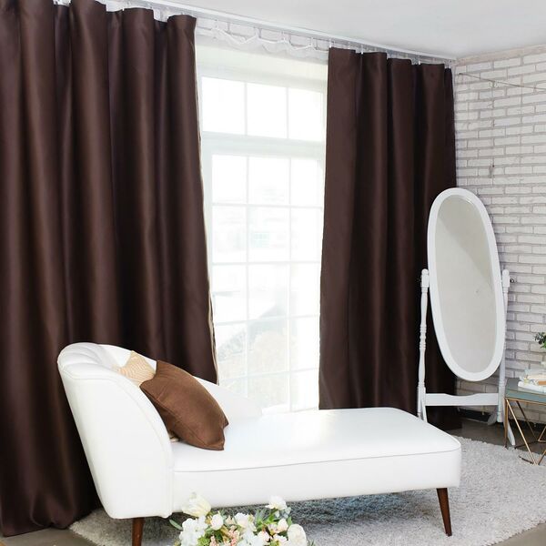 Штора портьерная Этель, 135х250 см, блэкаут, полиэстер, шоколад