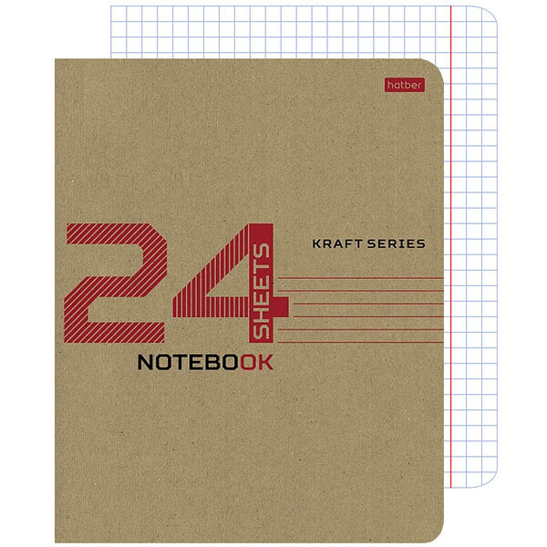 Тетрадь 24л клетка Крафт 24Т5В1_28075