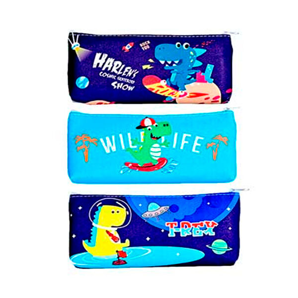 Пенал косметичка Dino 19.5х9х2.5 см на молн полиуретан ОПП упаковка M-9648