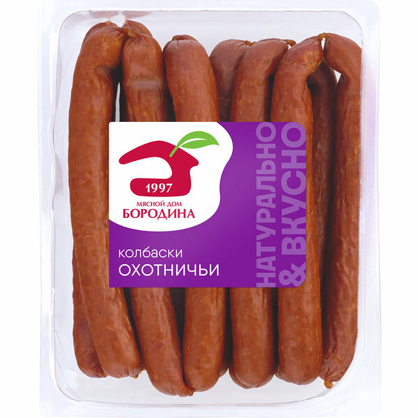 Колбаски полукопченые Охотничьи ТМ Мясной дом Бородина, 535 г