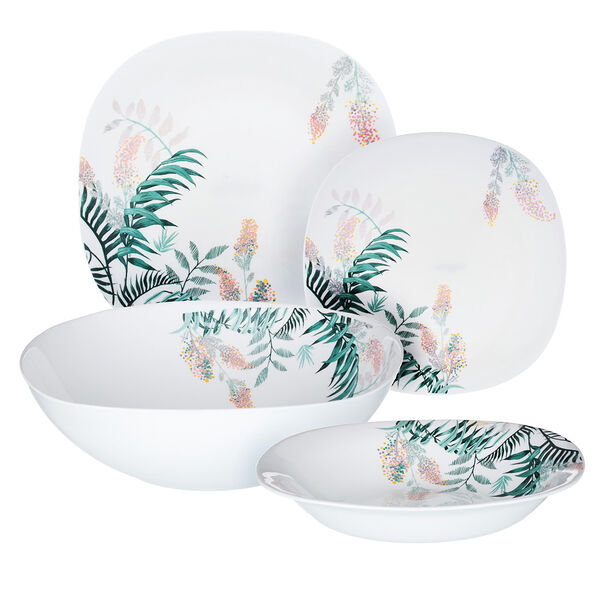 Millimi тропикана набор столовой посуды 13 пр., опаловое стекло, квадратная форма, 20048