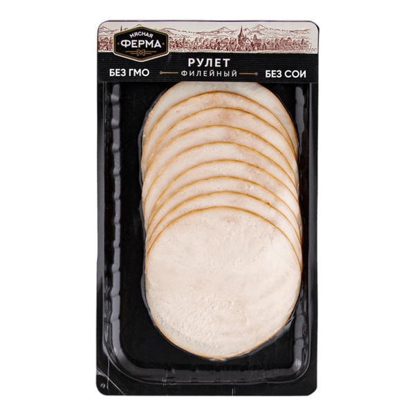 Рулет Мясная ферма Филейный из мяса кур копчено-вареный 100г