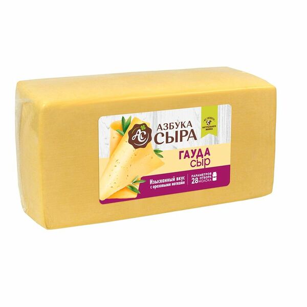 Сыр АЗБУКА СЫРА Гауда 45% вес без змж 