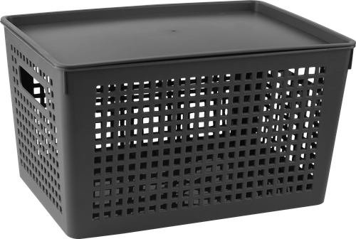 

Корзина для хранения Полимербыт с крышкой, 6л, Арт. 434630500, 27x19x15 см