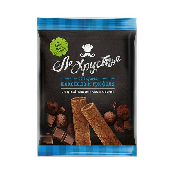 Полоски кондитерские ЛеХрустье со вкусом шоколада и трюфеля вес 100г.