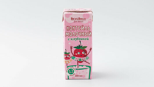 Коктейль детский молочный с клубникой 2,5%