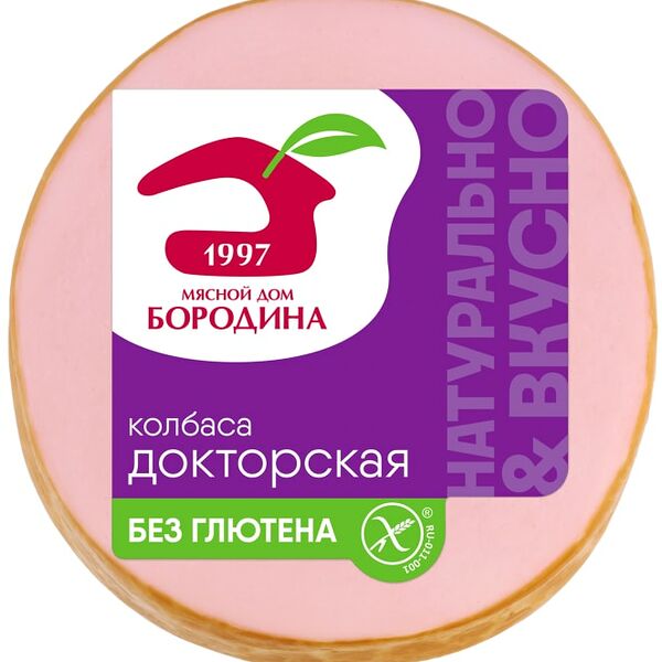 Колбаса Мясной дом Бородина Докторская вареная в синюге без глютена 500г