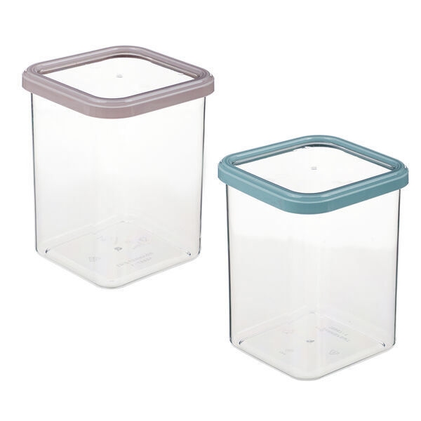 Банка квадратная для сыпучих продуктов 1.2 л 11.2х11.2х14.5 см 2 цвета в ассортименте