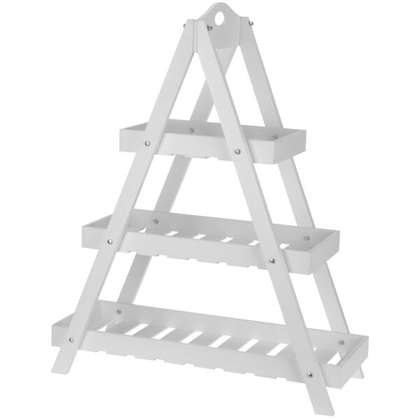 Подставка для цветов, 3 яруса, 24x60x70 см, дерево, белый