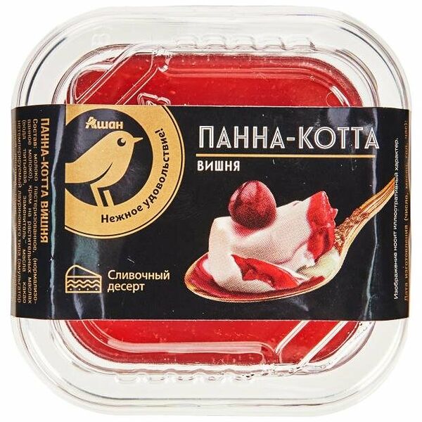 Панна-котта Ашан Золотая птица Вишня