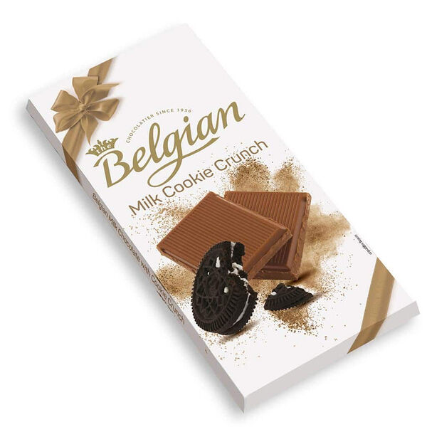 Шоколад молочный Belgian с хрустящим печеньем, 100 г