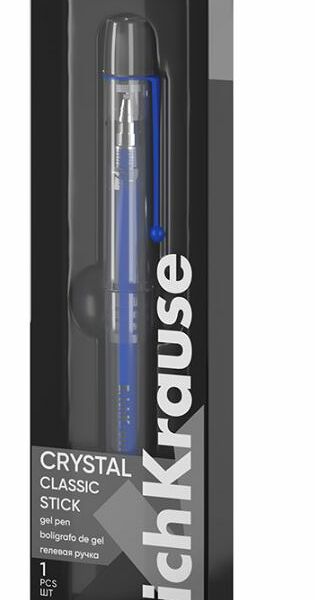 Ручка гелевая Erich Krause Crystal Stick Classic цвет чернил синий, 1 шт