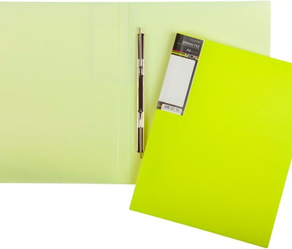 Папка Hatber HD Diamond Neon с пружинным скоросшивателем А4 желтая