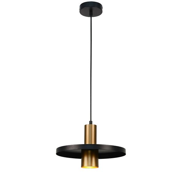 Подвес Wheel, 28 см, Е27, 60 Вт, металл, черный с золотом