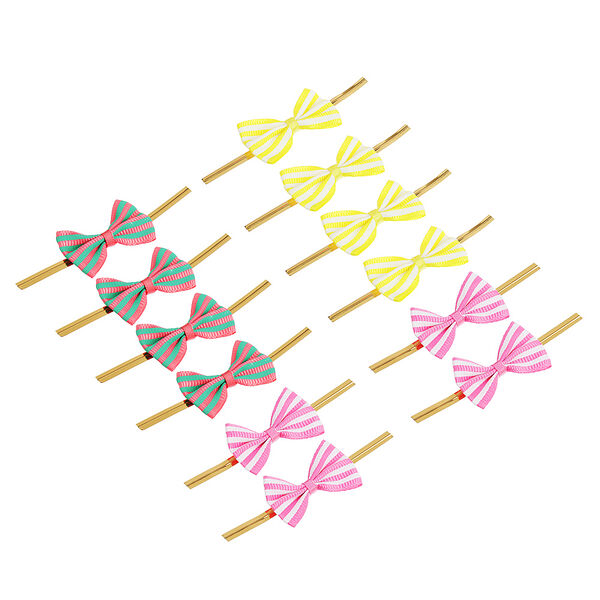 Зажим для пакета, фольга, металл, с бантиком, 12 шт 8 см