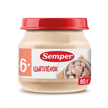 

Пюре Semper цыпленок с 6 месяцев 80 г