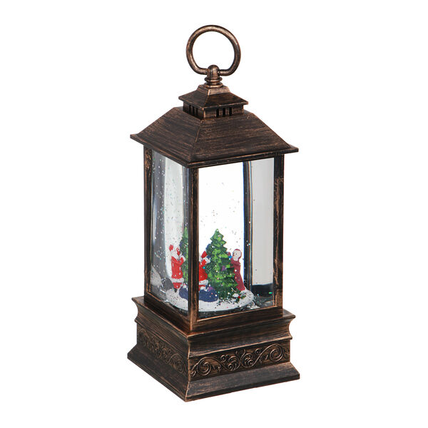 Сноу бум светильник декоративный в виде фонаря, led, металл, 9х9х21,5см, 3хааа, usb