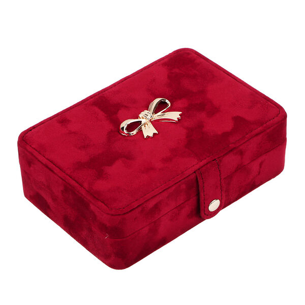 Шкатулка для украшений с секциями, 16х11х5.5 см, велюр, арт.1