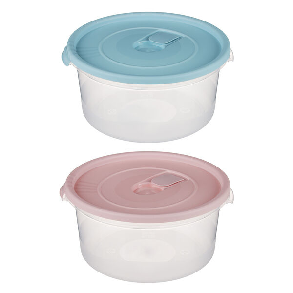 Контейнер для свч Полимербыт Смайл круглый с клапаном 1.6л цвет в ассортименте