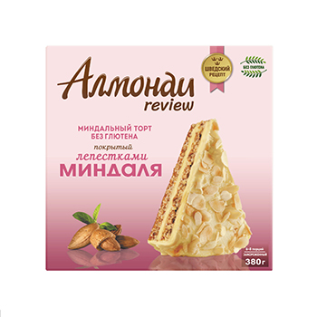 

Торт миндальный Алмонди Review без глютена замороженный 380 г