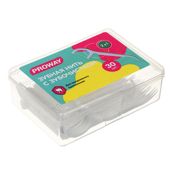 Proway зубная нить с зубочисткой, 30 шт.