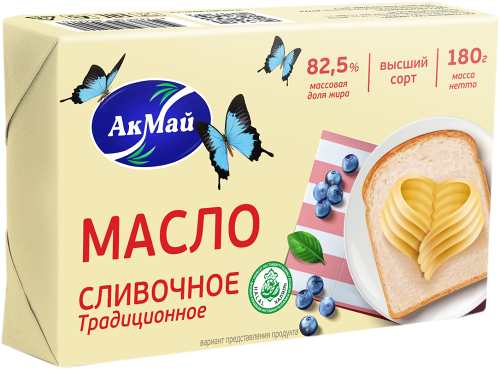 Масло сливочное Акмай Традиционное 82.5% 180г