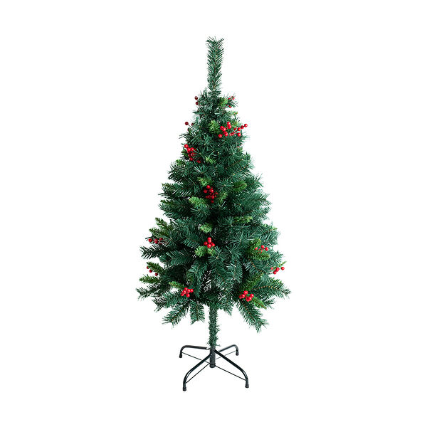 Ель 150 см пвх + пэт, с красными ягодами