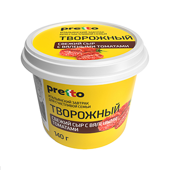 

Сыр творожный Pretto с томатами 65% БЗМЖ 140 г