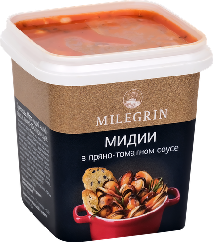 

Мидии Milegrin в пряно-томатном соусе охлажденные