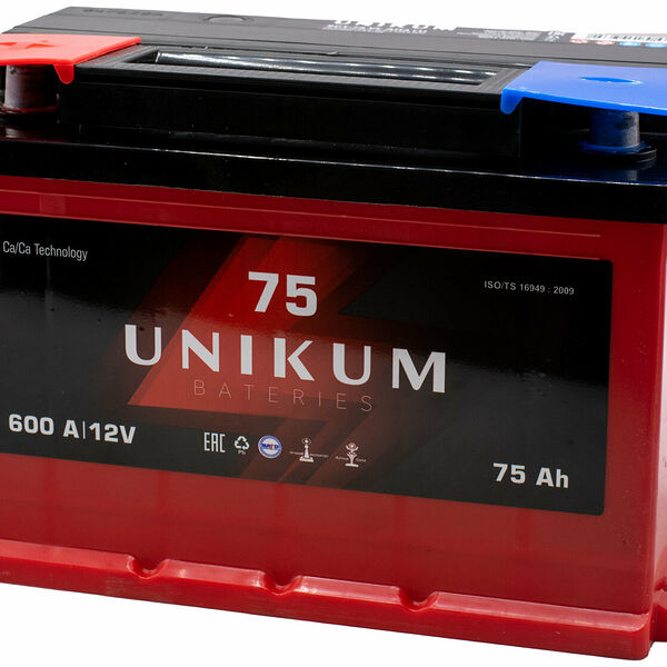 Аккумулятор UNIKUM 75 Ач 600 А прямая полярность