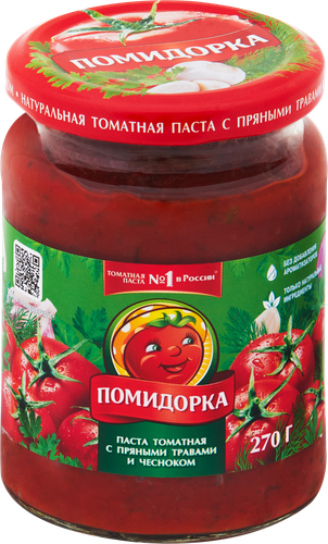 

Паста томатная Помидорка с пряными травами и чесноком 270 г