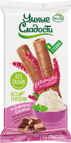 

Батончик шоколадный Di&Di Умные сладости со сливочной начинкой, в молочно-шоколадной глазури, 20 г