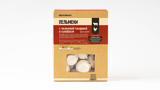 Пельмени с мраморной говядиной и цыпленком, 800 г(Продукт замороженный)
