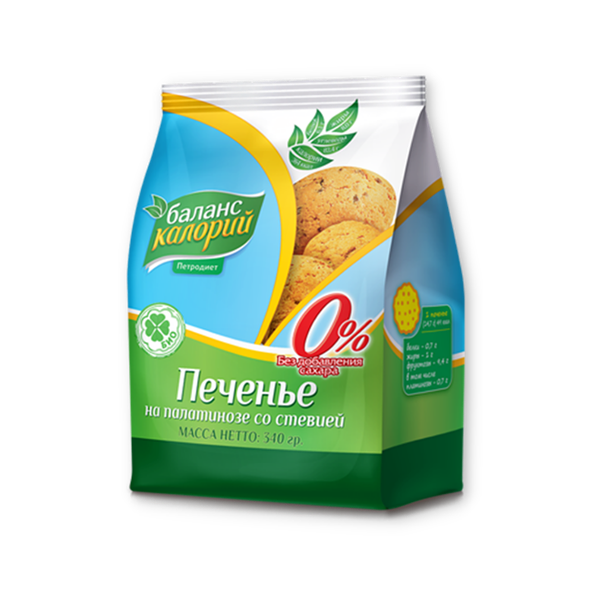 Печенье Петродиет Баланс калорий на палатинозе со стевией 340 г