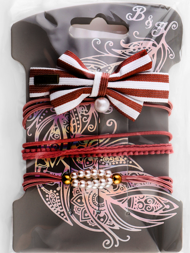 

Набор для волос B&H зажим бант, 3 резинки, розовый, Арт. W0161