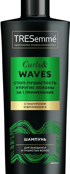 Шампунь для волос TRESemme Stop Пушистость для кудрявых и пушистых Curls and Waves без утяжеления без силиконов 360мл